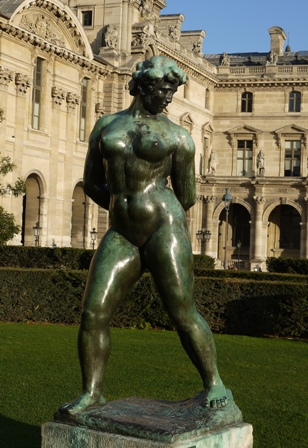 bronze statue of nude woman