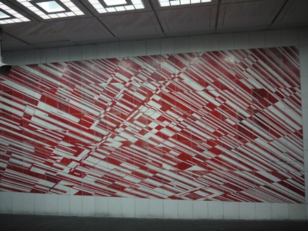 red pattern in linking corridor