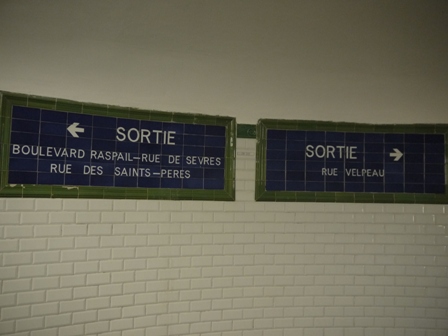 exit signs made from ceramic tiles