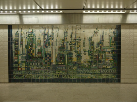 Cityscape on tiles