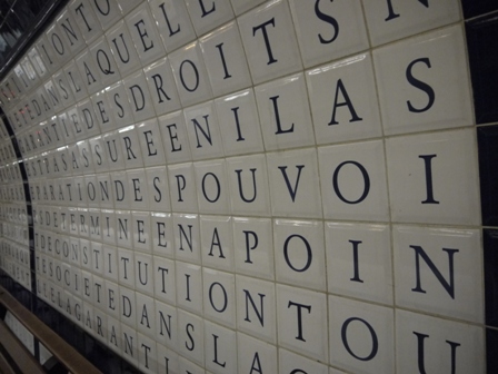 Letters on ceramic tiles