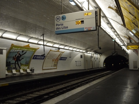 platform direction Porte des Lilas