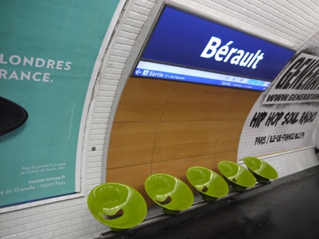 light green metal seats