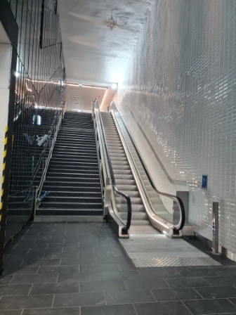 Stairs and escalator